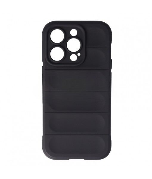 Husa iPhone 15 Pro, Silicon Cauciucat cu Protectie Camera, Negru